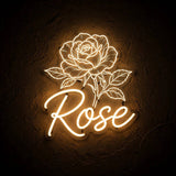 Rose · LED Neon — Warmweiß