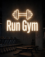 Run Gym · LED Neon — Warmweiß