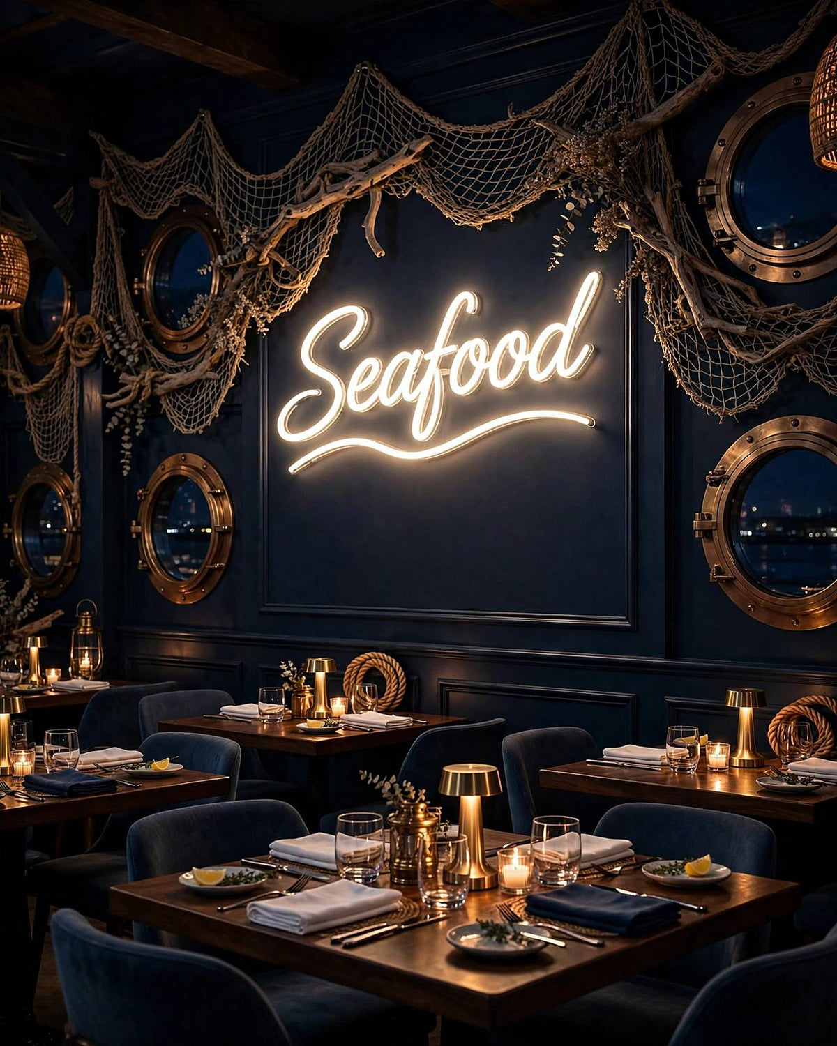 Seafood · LED Neon — Warmweiß