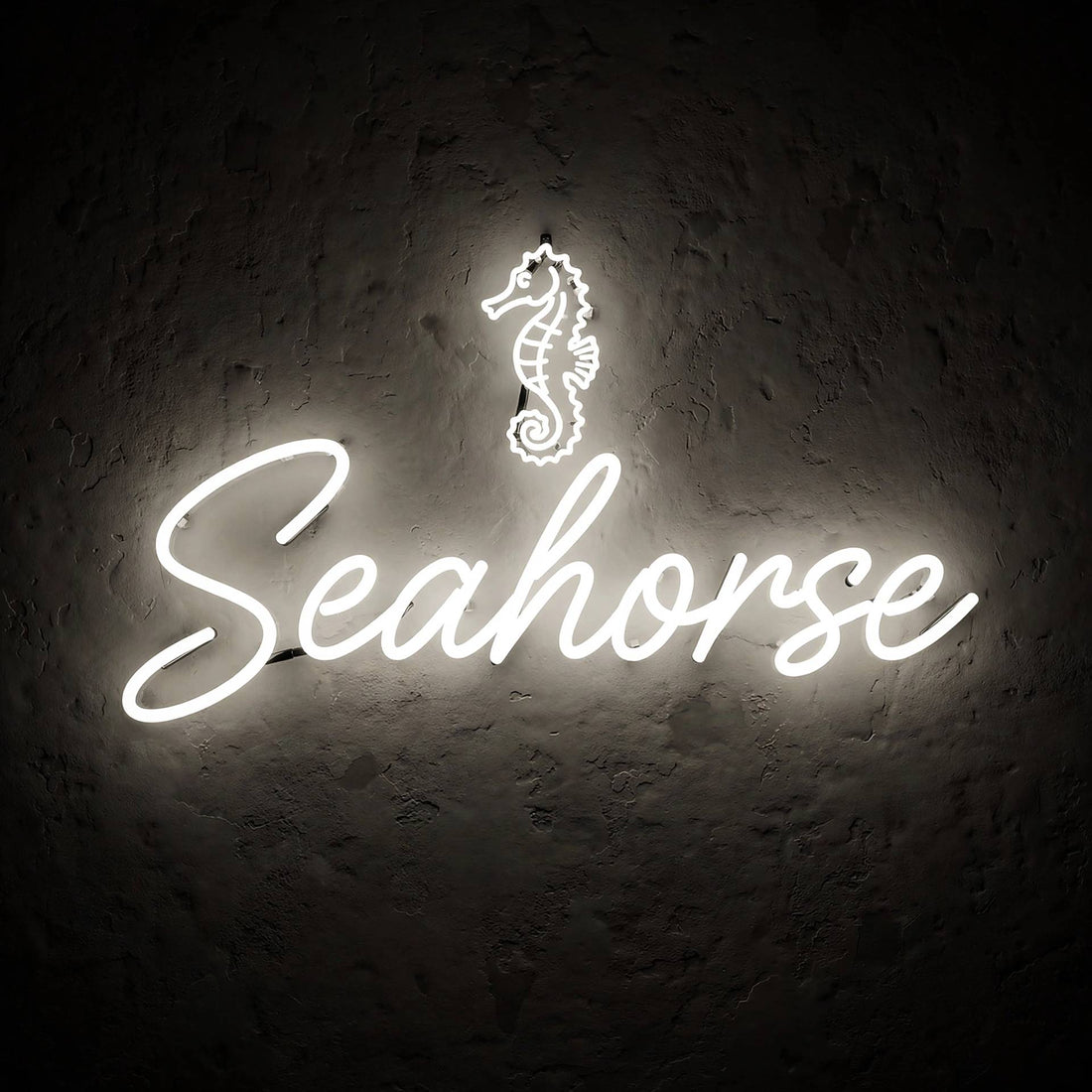 Seahorse · LED Neon — Weiß