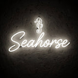 Seahorse · LED Neon — Weiß