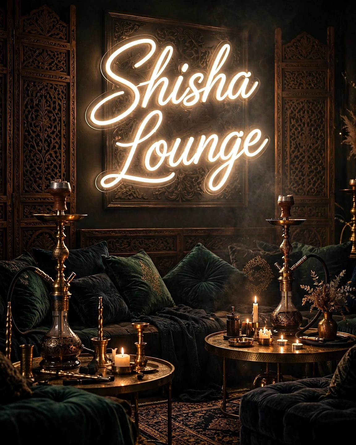 Shisha Lounge · LED Neon — Warmweiß