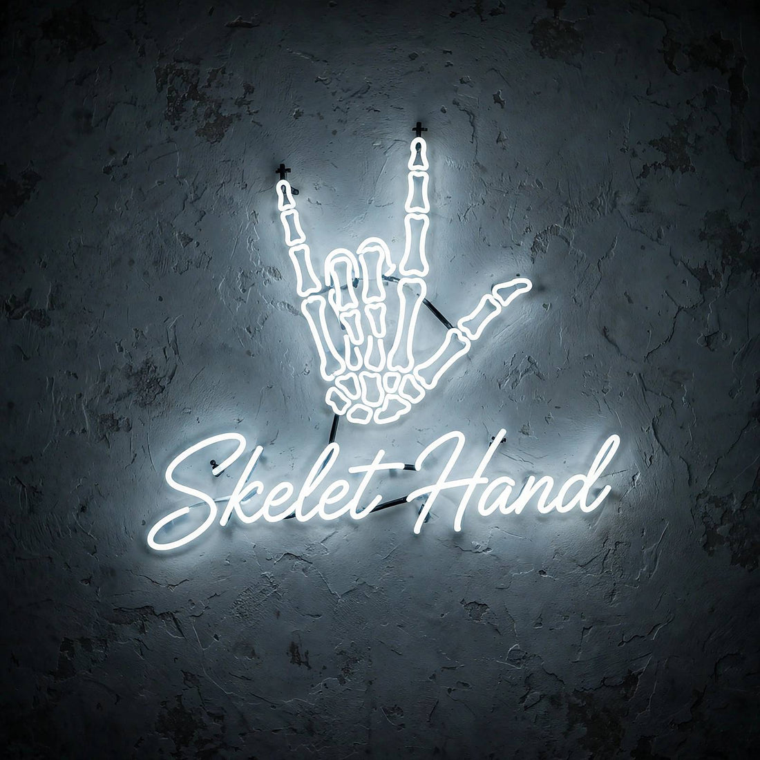 Skelet Hand · LED Neon — Weiß