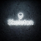 Skeleton · LED Neon — Weiß