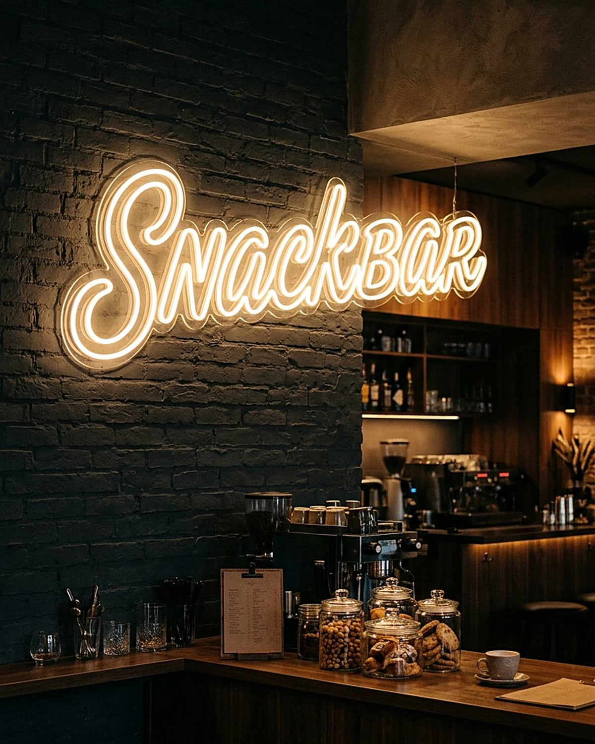 Snackbar · LED Neon — Warmweiß