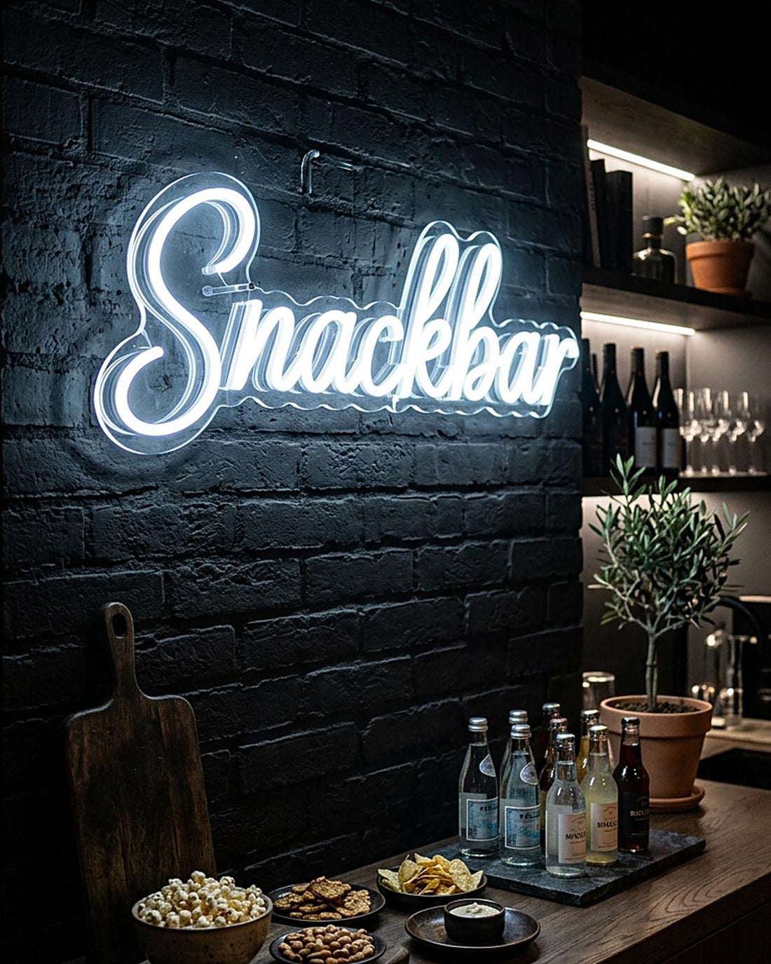 Snackbar · LED Neon — Weiß