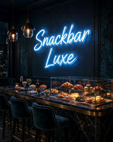 Snackbar Luxe · LED Neon — Blau