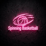 Spinning Basketball · LED Neon — Pink