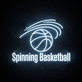 Spinning Basketball · LED Neon — Weiß