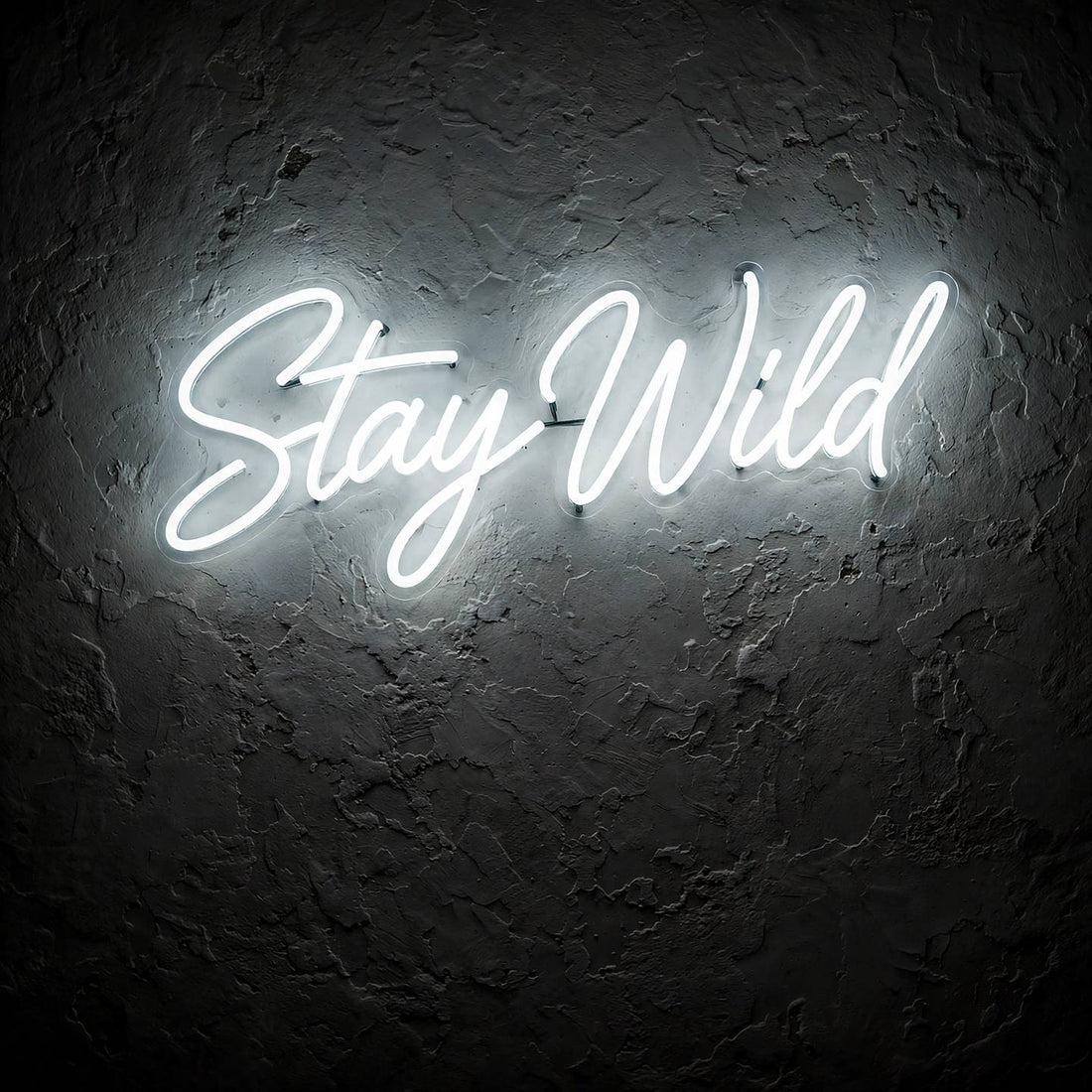 Stay Wild · LED Neon — Weiß