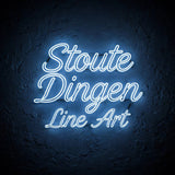 Stoute Dingen Line Art · LED Neon — Blau