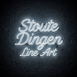Stoute Dingen Line Art · LED Neon — Weiß