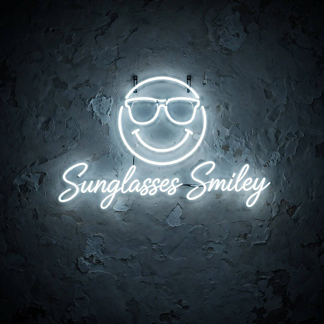 Sunglasses Smiley · LED Neon — Weiß