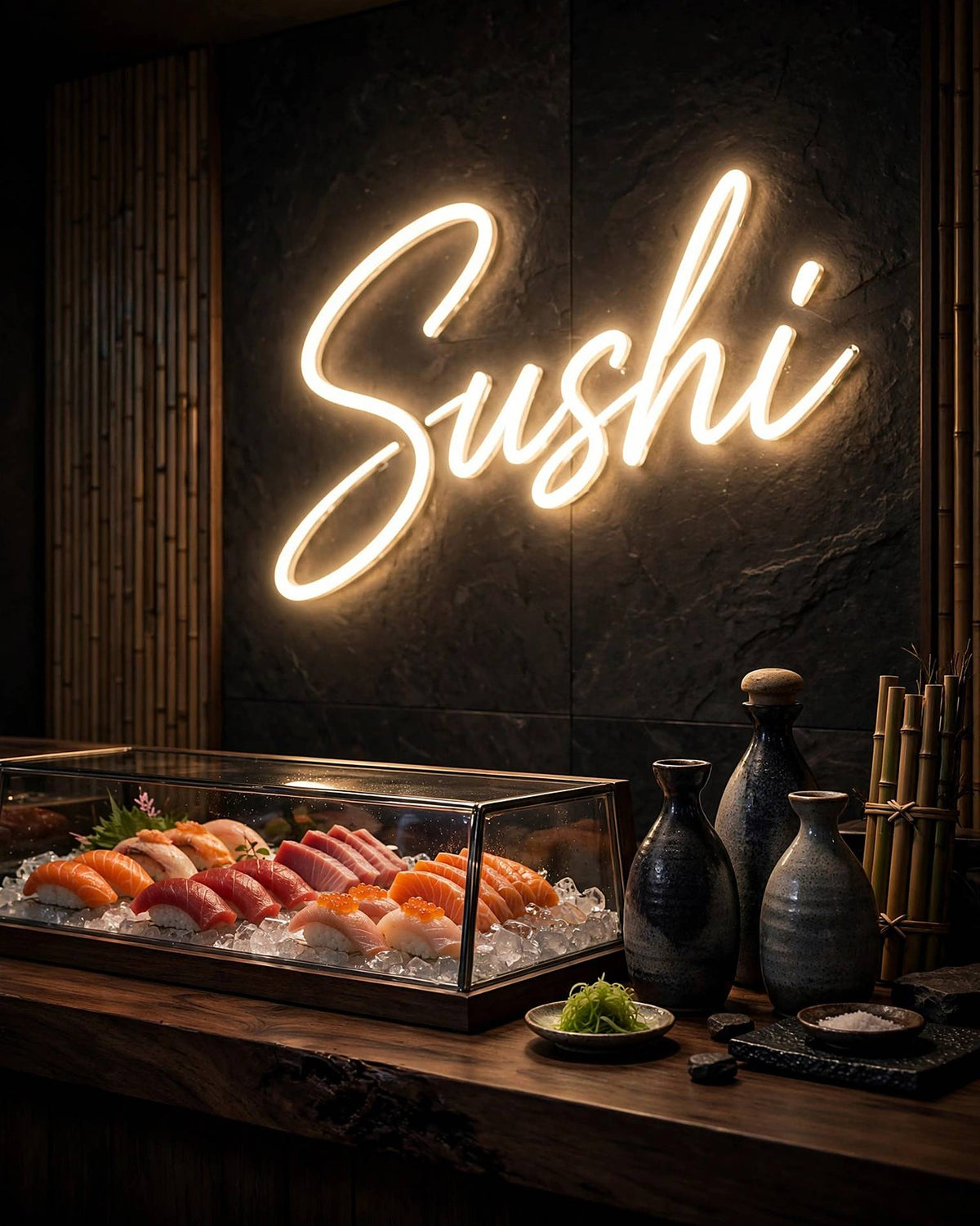 Sushi · LED Neon — Warmweiß