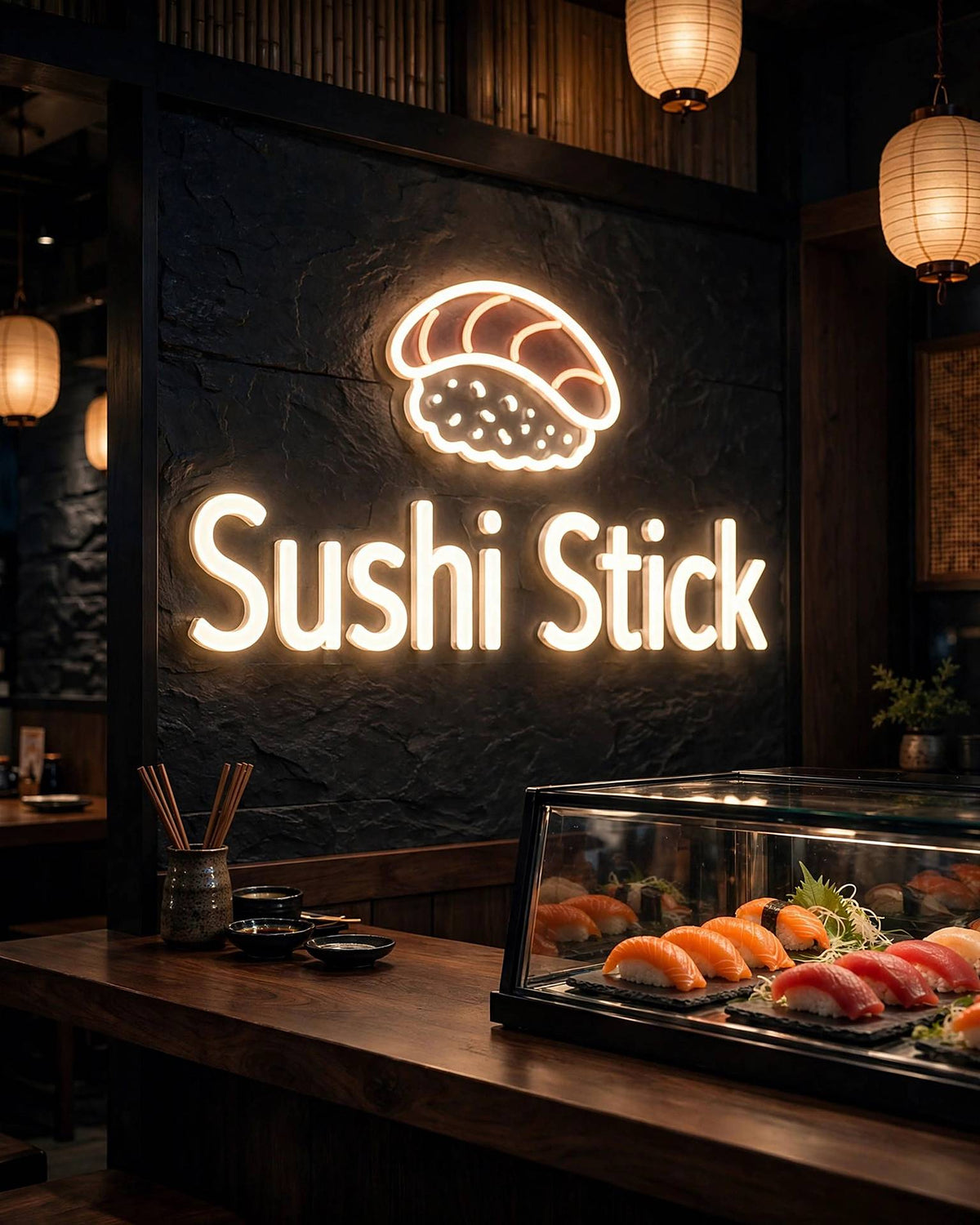 Sushi Stick · LED Neon — Warmweiß