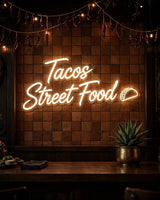 Tacos Street Food · LED Neon — Warmweiß