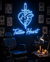 Tattoo Heart · LED Neon — Blau