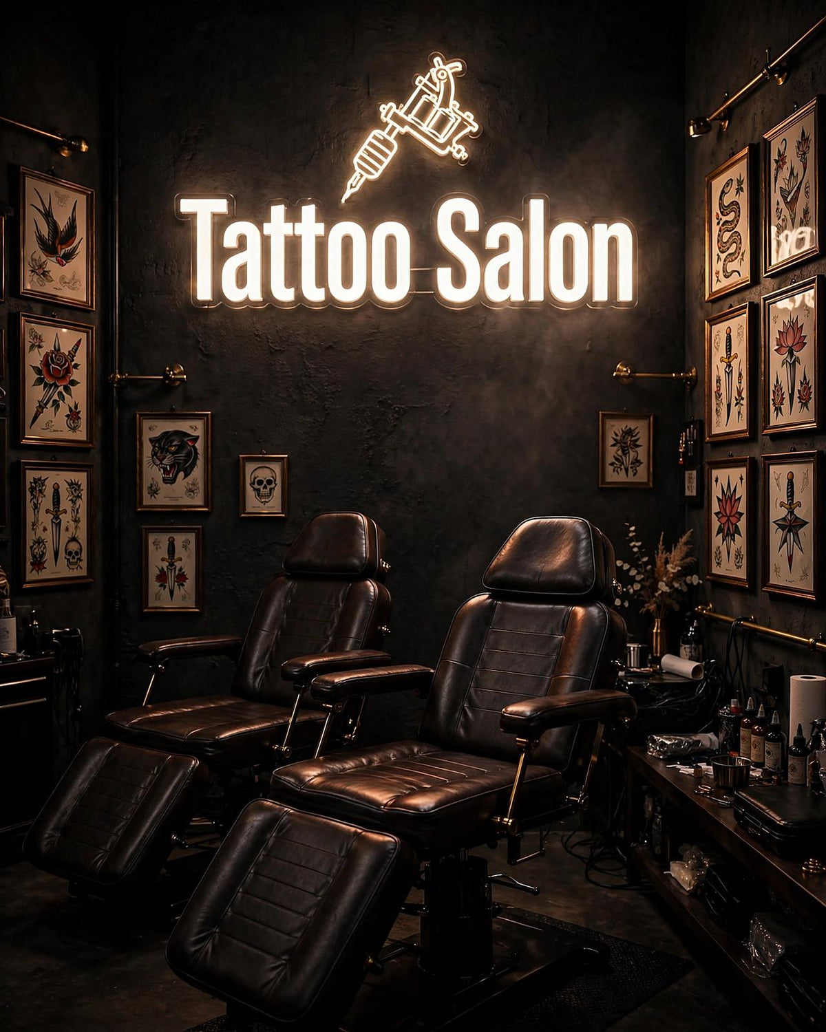 Tattoo Salon · LED Neon — Warmweiß