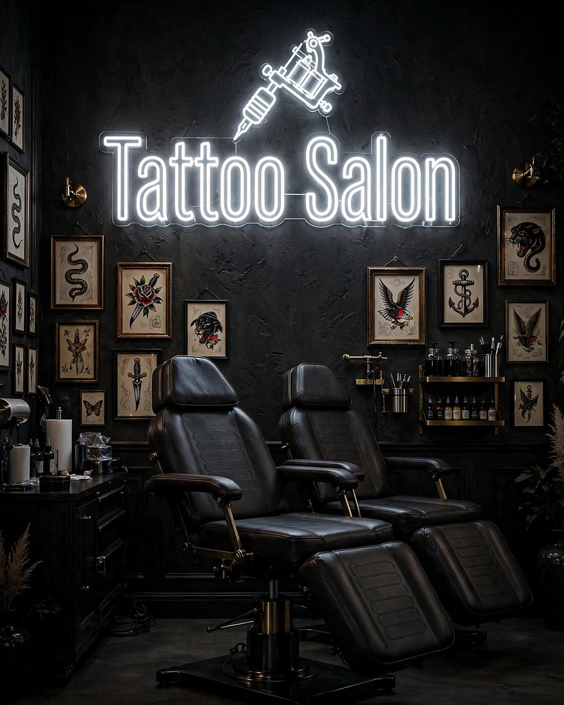 Tattoo Salon · LED Neon — Weiß