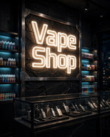 Vape Shop · LED Neon — Warmweiß