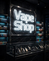 Vape Shop · LED Neon — Weiß