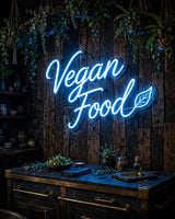 Vegan Food · LED Neon — Blau