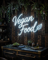 Vegan Food · LED Neon — Weiß