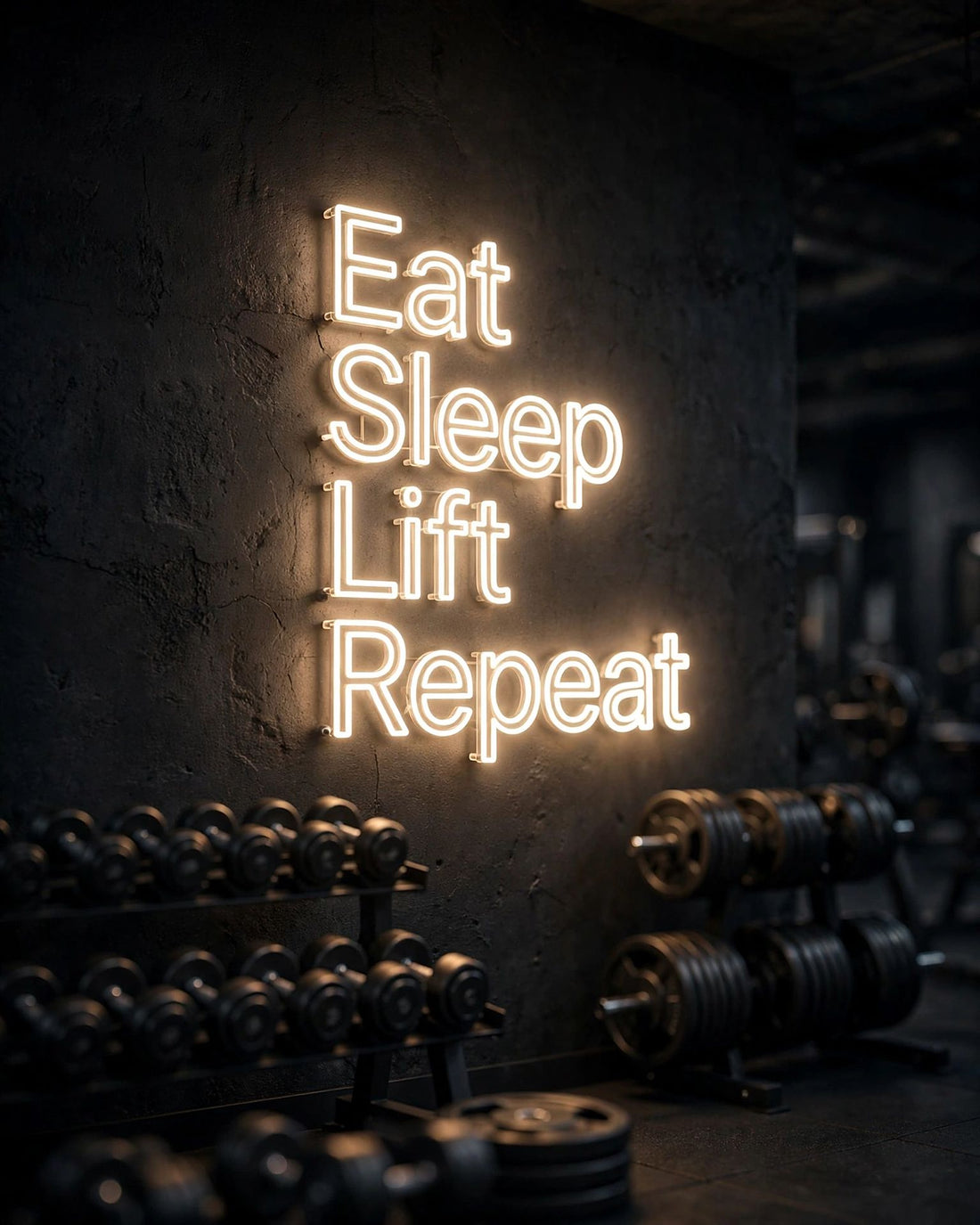 Eat Sleep Lift Repeat · LED Neon