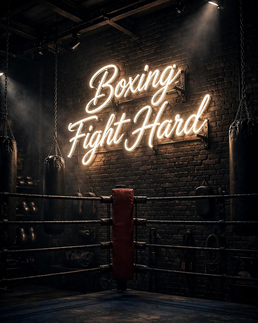 Boxing Fight Hard · LED Neon