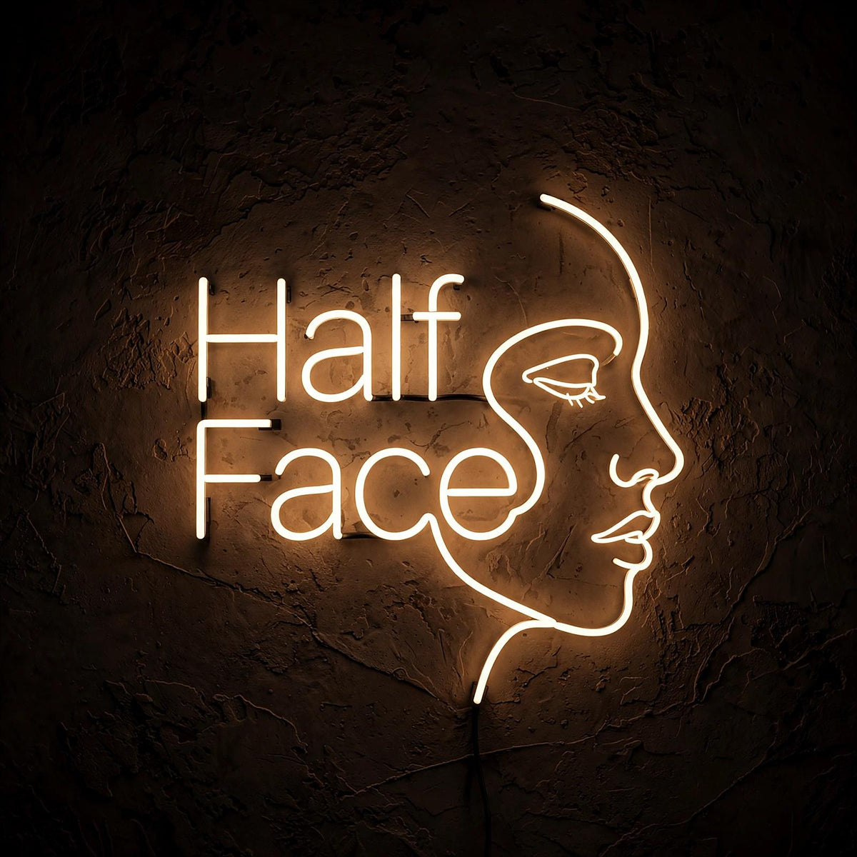 Half Face · LED Neon — Warmweiß