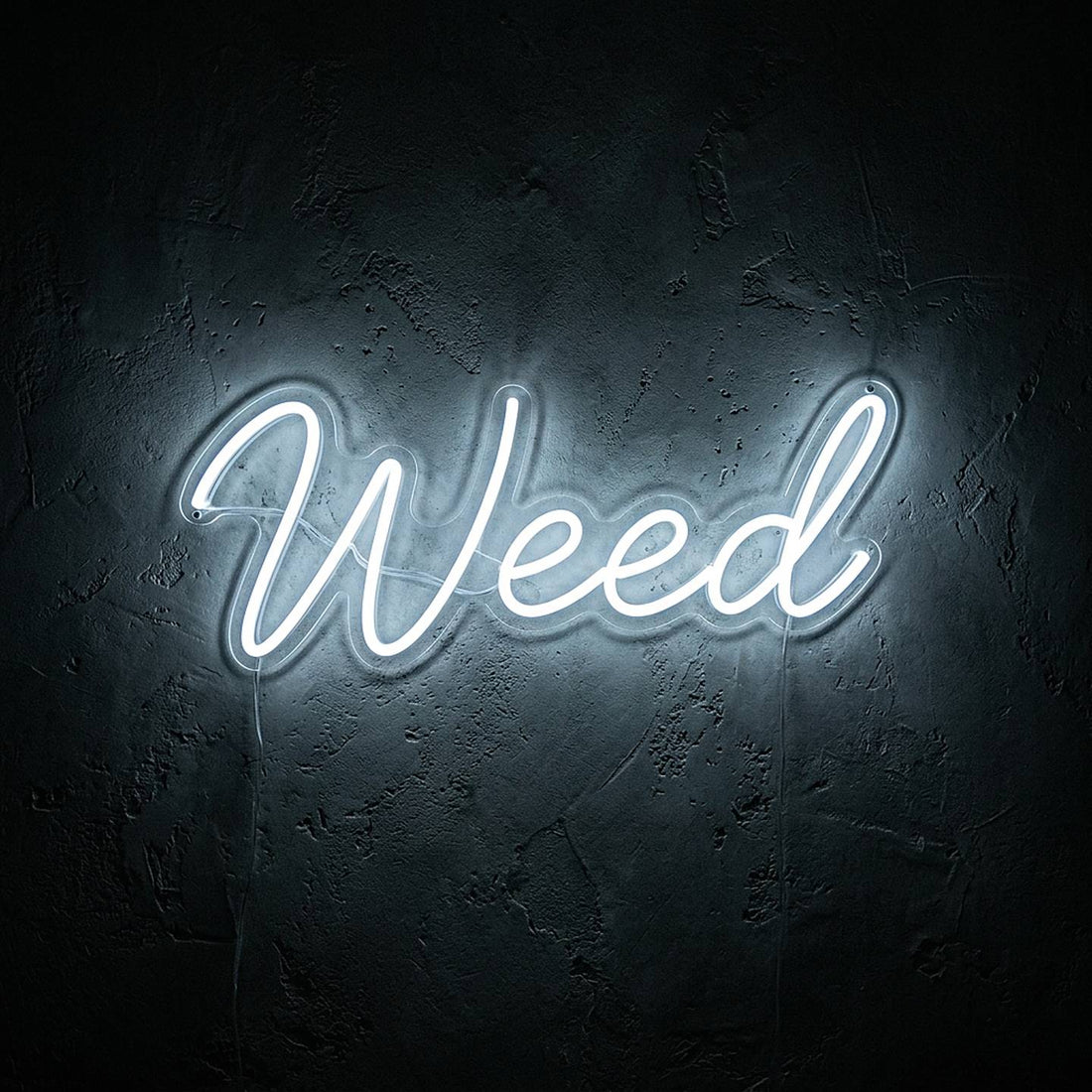 Weed · LED Neon — Weiß