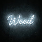 Weed · LED Neon — Weiß