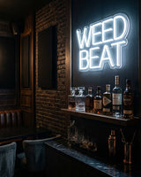Weed Beat · LED Neon — Weiß