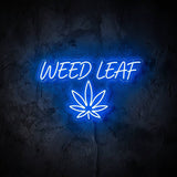 Weed Leaf · LED Neon — Blau