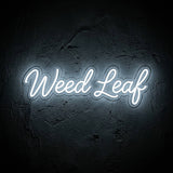 Weed Leaf · LED Neon — Weiß