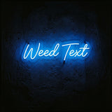 Weed Text · LED Neon — Blau