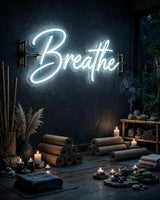 Breathe · LED Neon — Weiß