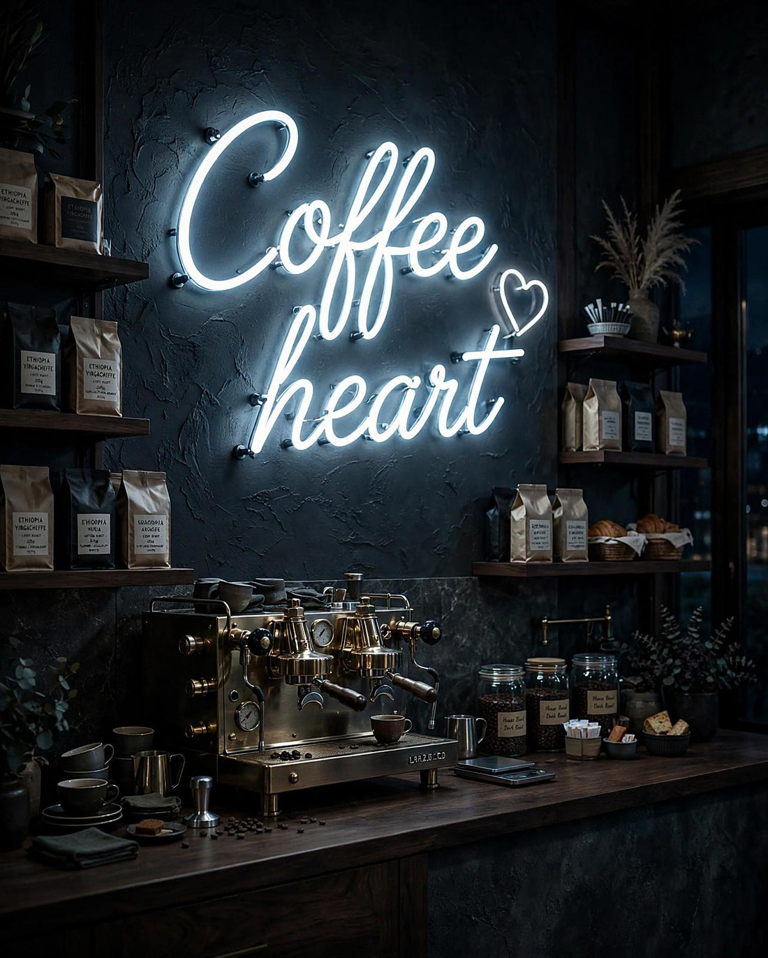 Coffee heart · LED Neon — Weiß