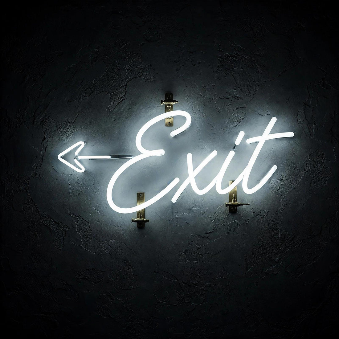 Exit · LED Neon — Weiß