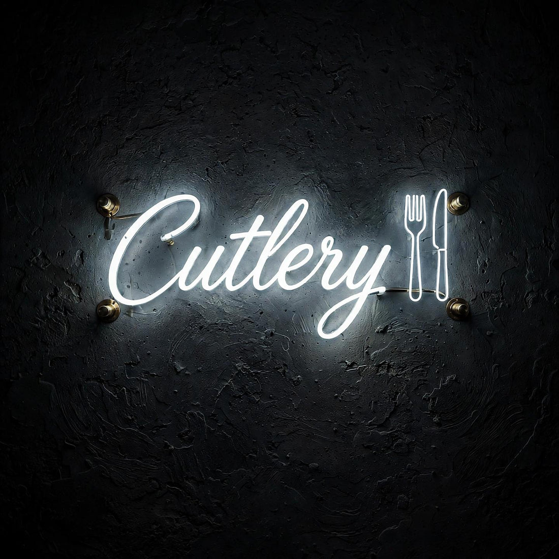 Cutlery · LED Neon — Weiß