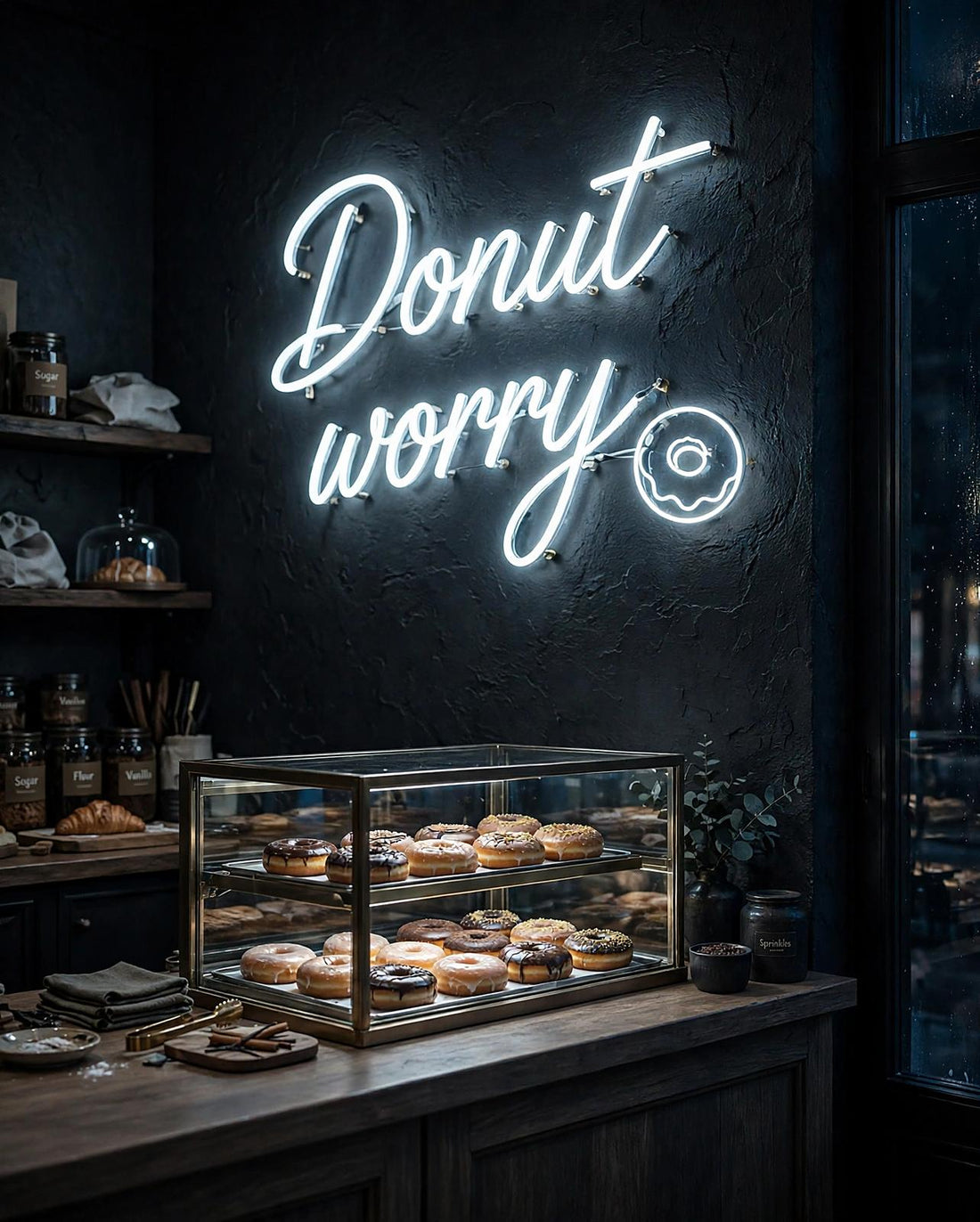 Donut worry · LED Neon — Weiß