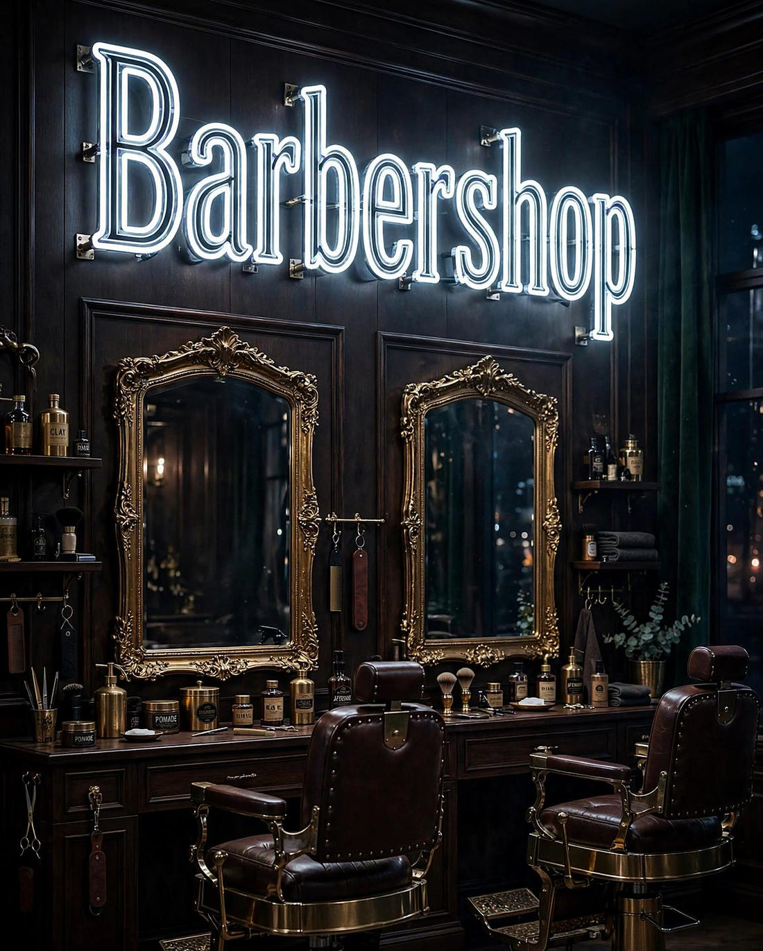 Barbershop · LED Neon — Weiß