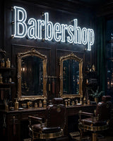 Barbershop · LED Neon — Weiß