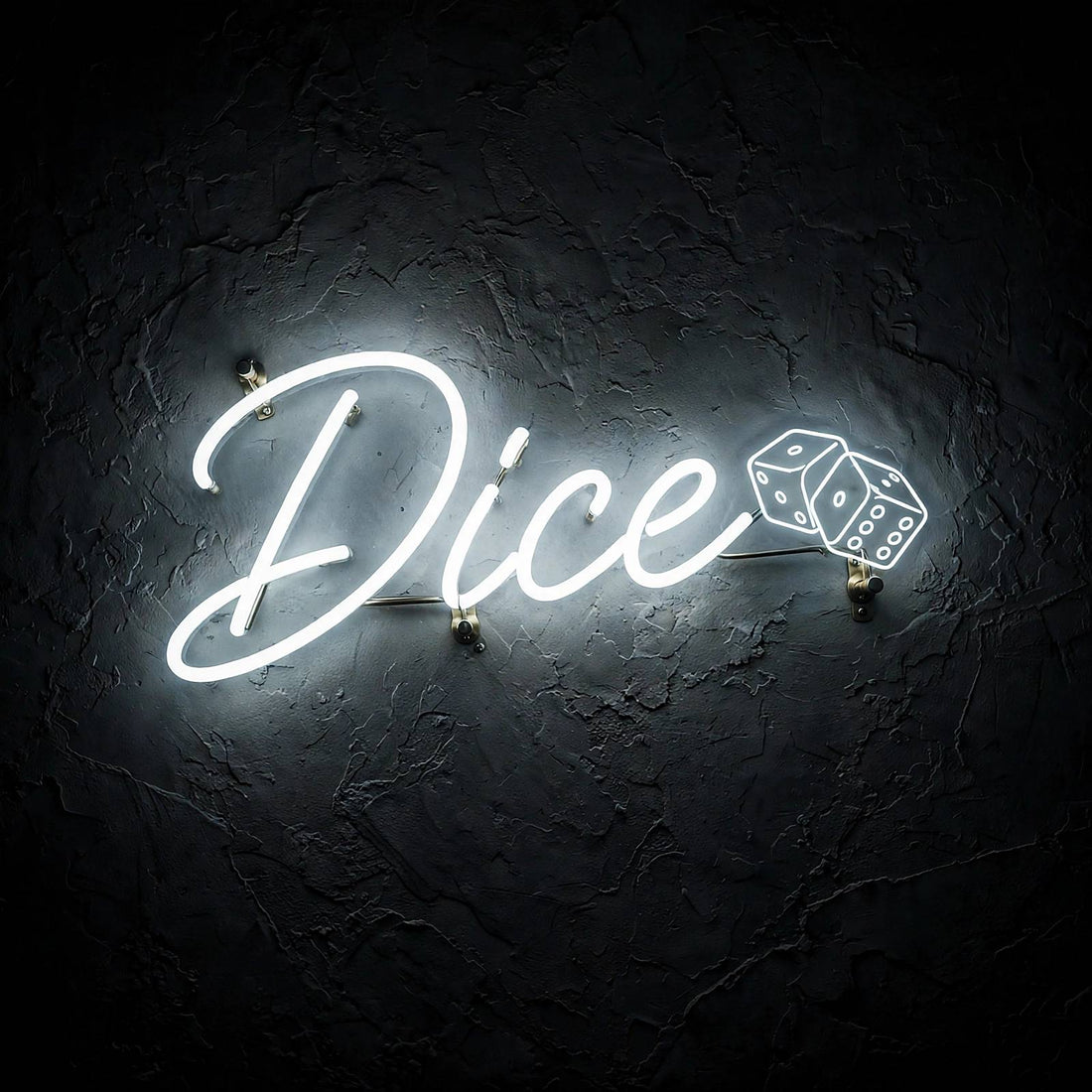 Dice · LED Neon — Weiß