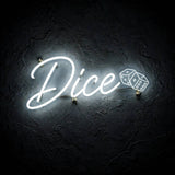 Dice · LED Neon — Weiß