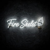 Fire Skelet · LED Neon — Weiß