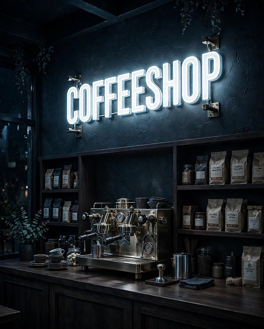 Coffeeshop · LED Neon — Weiß