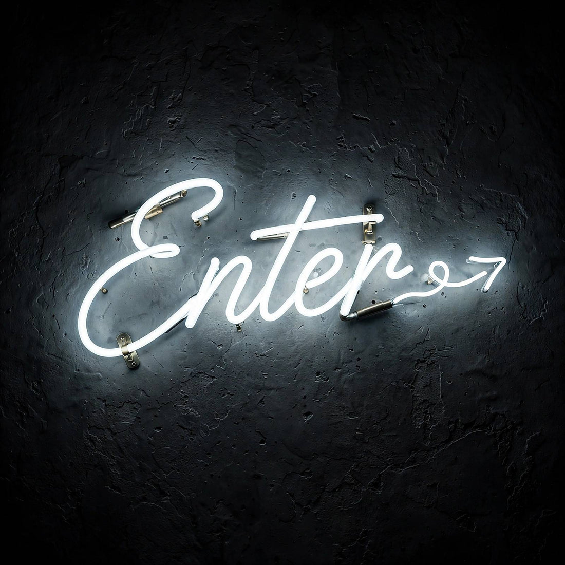 Enter · LED Neon — Weiß