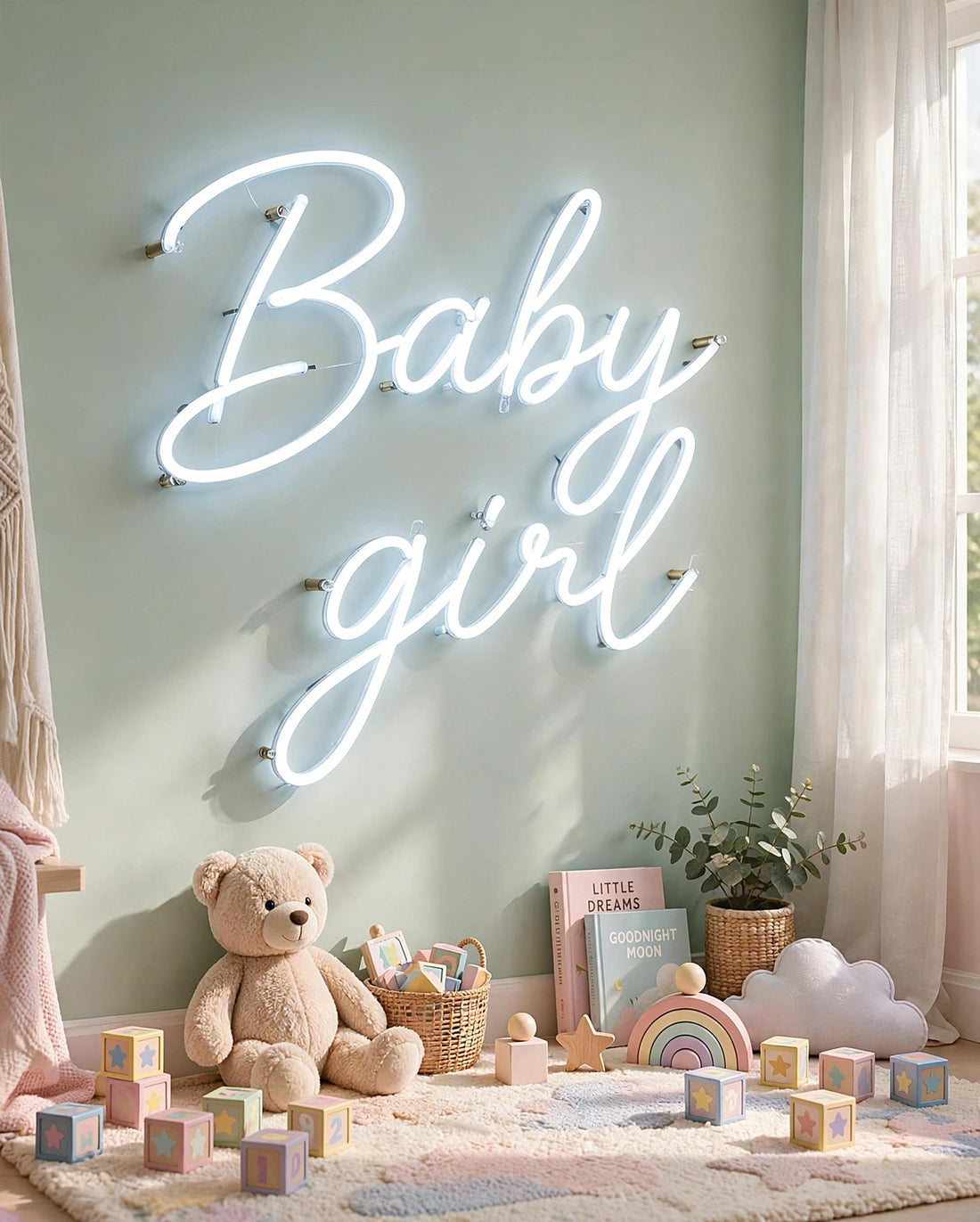 Baby girl · LED Neon — Weiß