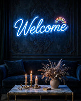 Welcome multicolored · LED Neon — Blau